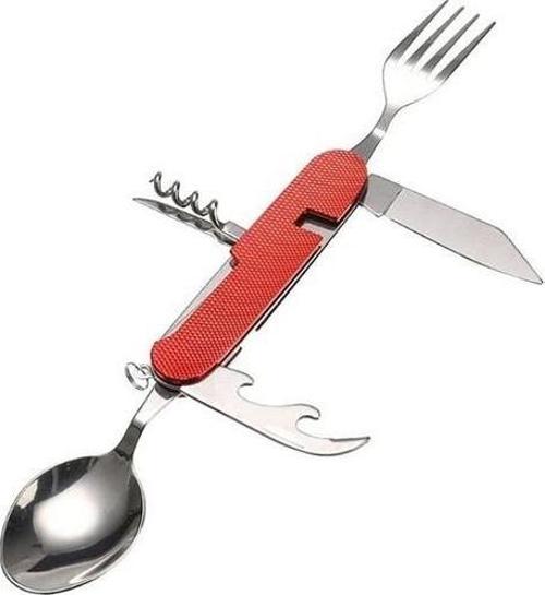 Campout Katlanır Kaşık Çatal Tirbuşon Kırmızı Ng Kkct-K