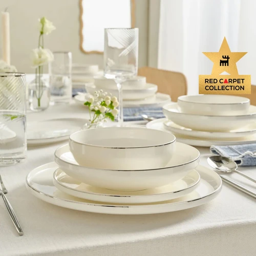 Red Carpet Collection Stream Bone Merope 53 Parça 12 Kişilik Yemek Takımı Platin