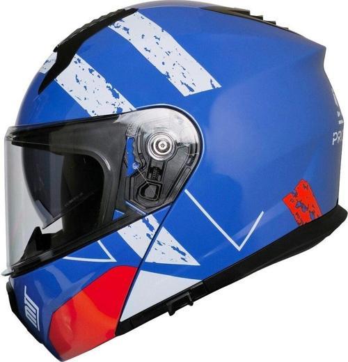 Motosiklet Çene Açılır Kask Güneş Vizörlü Ece 22.06 Sertifikalı Yeni Sezon Motor Kaskı V2 Blue