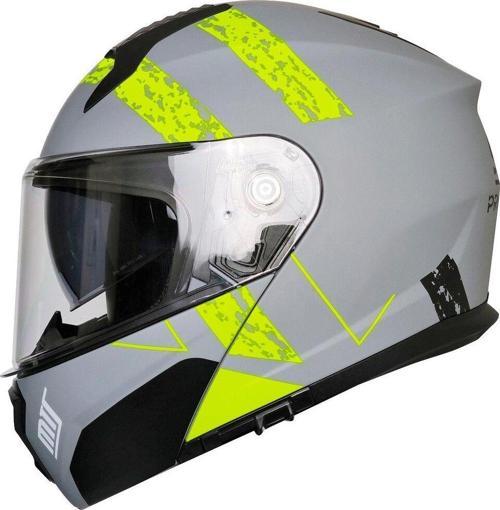 Motosiklet Çene Açılır Kask Güneş Vizörlü Ece 22.06 Sertifikalı Yeni Sezon Motor Kaskı V2 Neon