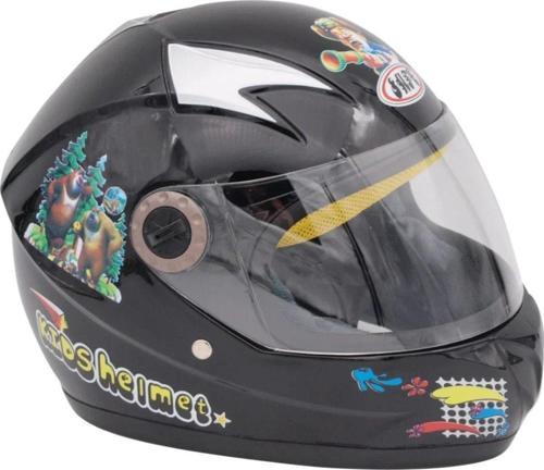 Motosiklet Çocuk Kaskı Full Face Pp Metreal Dino Black