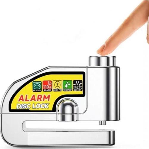 Motosiklet Alarmlı Çelik Disk Kilidi 110 Desibel Ses 7 Pin Girişli Motor Alarmlı Disk Kilit