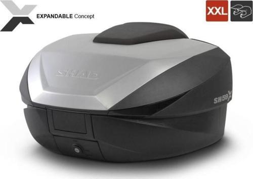 Motosiklet Arka Çanta Sh-59X Litre Üç Kademeli Kapaklı Genişleyebilir Model Motor Arka Topcase 59Lt