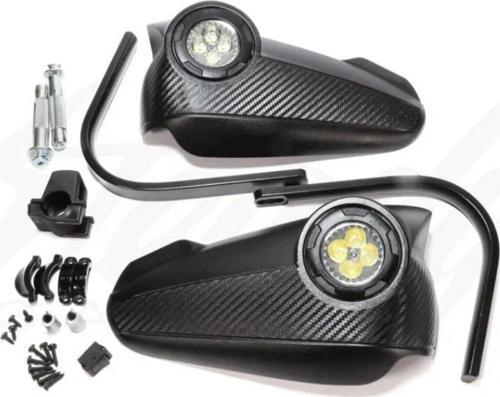 Motosiklet Elcik Koruma Led Işıklı Unıversal Model 4W Elektirik Çeken Motor Elcik Koruma