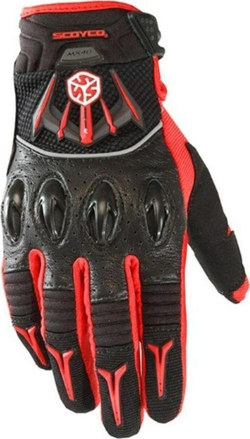 Motosiklet Eldiveni Carbon Korumalı Deri Ve Cordura Kumaş  Sertifikalı Motor Eldiven Red