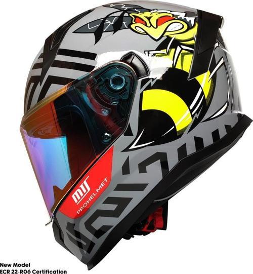 Motosiklet Kask Ece 22.R06 Sertifikalı Güneş Vizörlü Fiber Kask Full Face Motor Kaskı Yeni Sezon