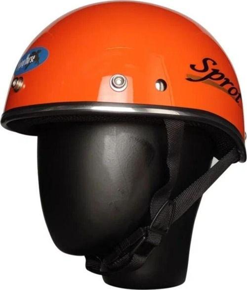 Motosiklet Kaskı Abs Materıal Yarım Chopper Model Kask Vespa Scooter Orange