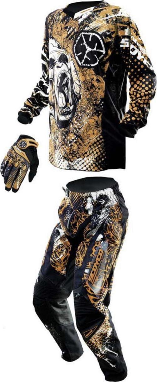 Motosiklet Jersey Kross Kıyafeti Eldiven Üçlü Set Sele Yeri Ve Diz Kısımlarında Ekstra Koruma Cross