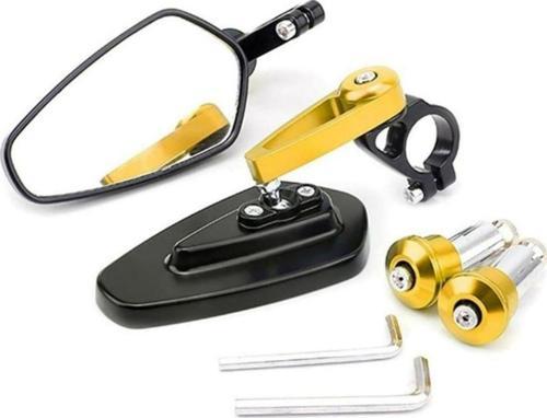 Motosiklet Katlanabilir Gidon Ayna Universal Model Ayarlanabilir Ayna Açılı Motor Gidon Aynası Gold