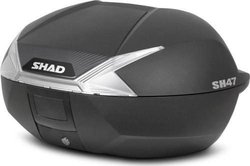 Motosiklet Kurye Arka Top Case Çanta Beyaz Reflektörlü Kilitli Shad Motor Çantası Bagaj Hacim 47 Lt