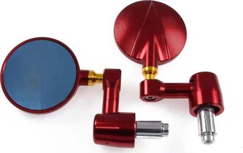 Motosiklet Lüx Gidon Aynası Unıversal Model Büyük Ayna 1.Kalite Motor Gidon Aynası Red