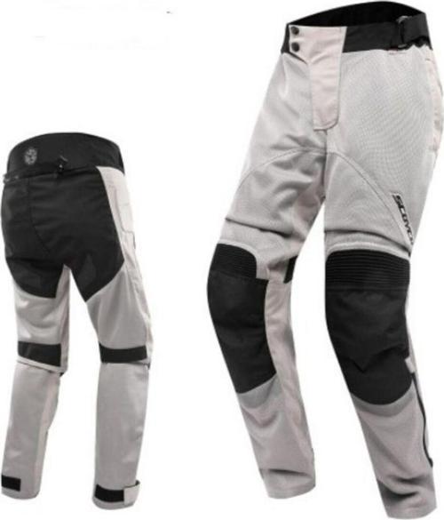 Motosiklet Pantolonu Korumalı Yazlık Aşınmaya Dirençli Kumaş Yan Destek Pedi Motor Pantolon Beyaz