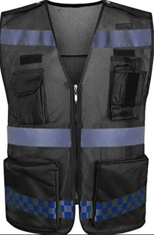 Motosiklet Reflektörlü Yelek Polyester Kumaş Çok Fonksiyonlu Cepler Motor Yelek Siyah