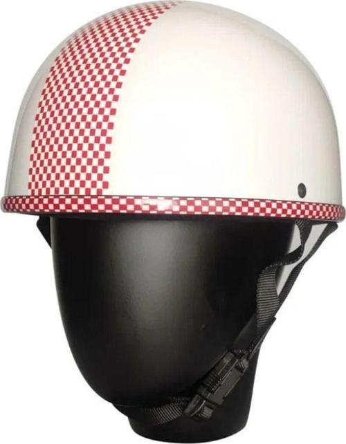 Motosiklet Yarım Chopper Model Kask Abs Matreıal Kask Whıte-Red