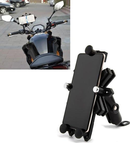 Motosiklet Telefon Tutucu Ayna Bağlantılı Titreşim Modüllü Ayarlanabilir 7İnc 1.Kalit Telefon Tutucu