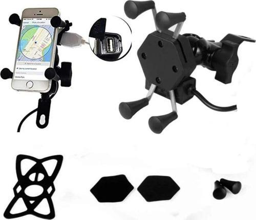 Motosiklet Telefon Tutucu Scooter Unıversal Metal Ayna Bağlantılı 360 Dönebilen Motor Telefon Tutucu