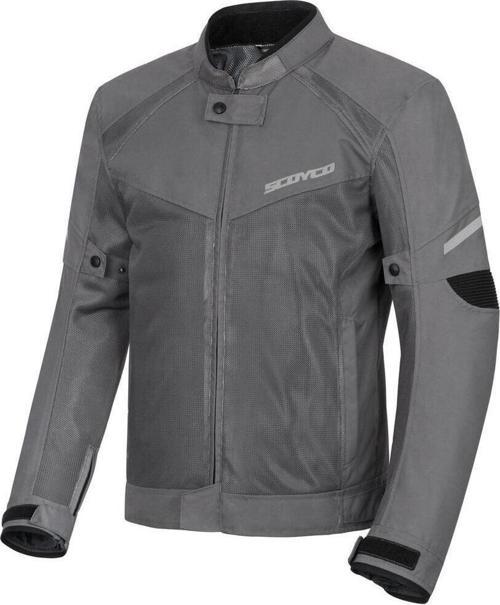 Motosiklet Yazlık File Mont Full Korumalı File Kanvas Kumaş Görünmez Reflektör Logo Motor Montu Gri