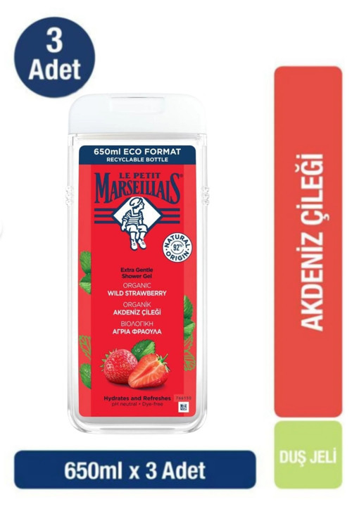 Akdeniz Çileği Duş Jeli 650 ml x3