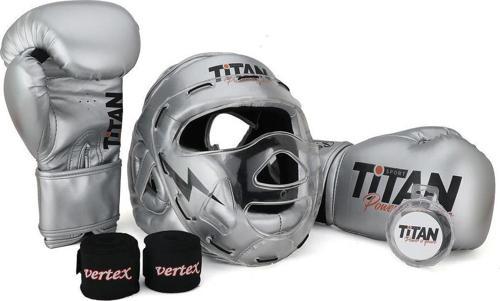 Gümüş (Silver) Serisi Özel Takım Set , Camlı Boks Kaskı, Boks Eldiveni, Dişlik, Bandaj