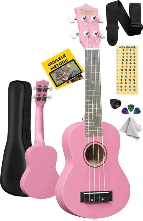 UKX-233PK Pembe Concert Ukulele (Askı Çanta Metod Pena)