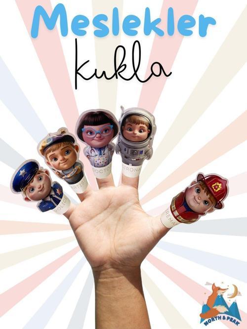 Kağıt Parmak Kukla Seti 10 Adet Meslekleri Öğreniyorum