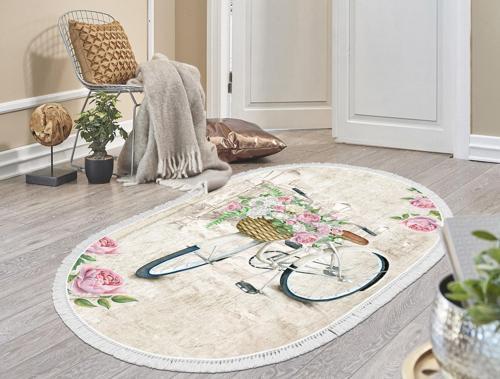 İnci Halı Dijital Saçaklı Oval 1850 Desen 1