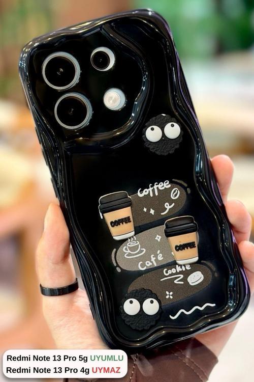 Redmi Note 13 Pro 5G Kahve Kurabiye Desenli 3 Boyutlu Şirin Parlak Tasarım Cookie Kılıf