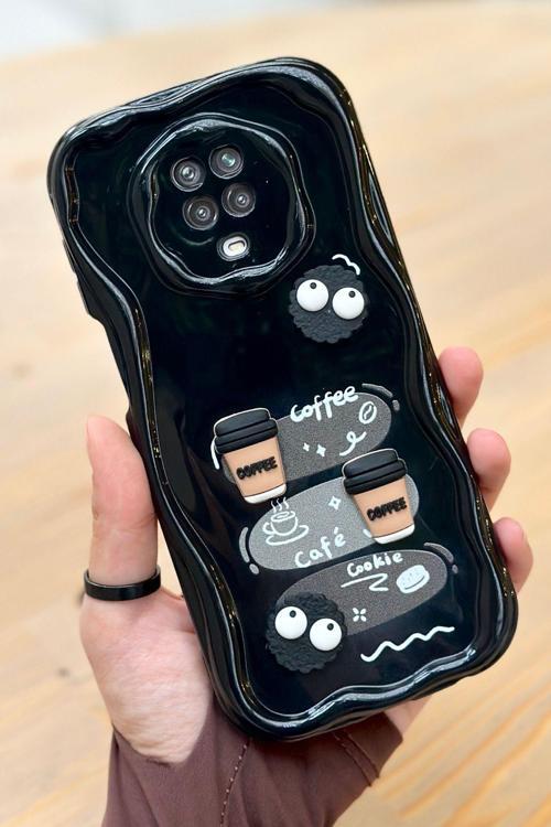 Redmi Note 9 Pro / 9s  Kahve Kurabiye Desenli 3 Boyutlu Şirin Parlak Tasarım Cookie Kılıf
