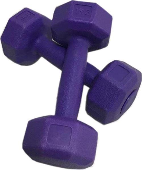 1 Kg Plastik Dambıl Set 2 Adet Mor Renk