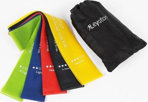 Kas Germe Güçlendirme Egzersiz Pilates Bantı Spor Bantı 5'Li Aerobik Bandı Çok Renkli S