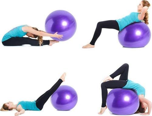 Mor Pilates Topu 65 Cm Deluxe Yoga Pilates Egzersiz Topu Ball Şişirme Pompası Seti