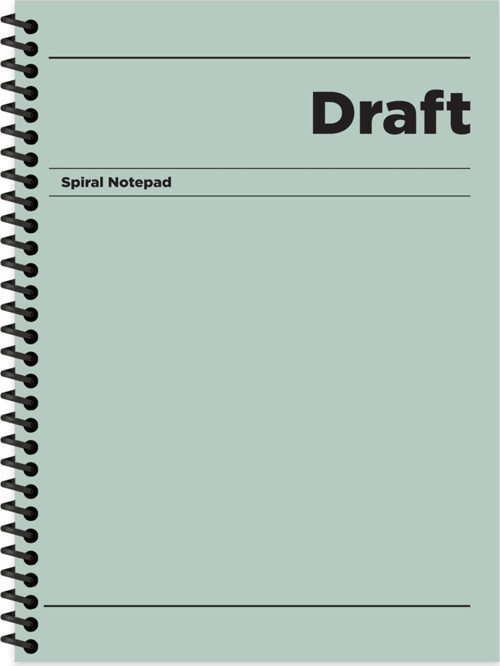 Çizgili Sert Kapak Spiralli Draft Defter Yeşil 17x24