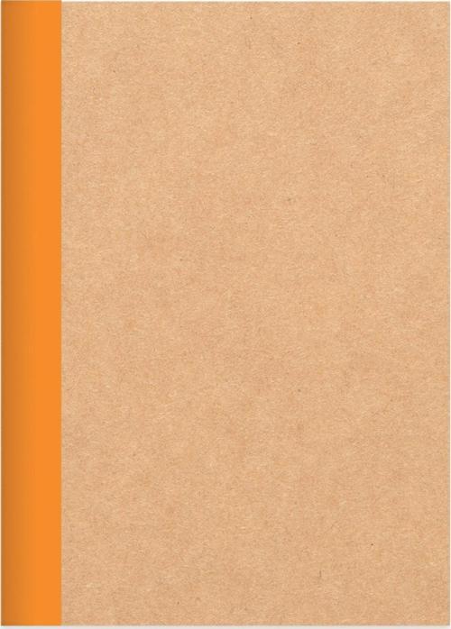 Çizgili Stickerli Kraft Kapak Defter Turuncu 18,5*26 50 Yp.