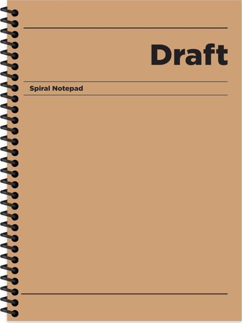Kareli Sert Kapak Spiralli Draft Defter Kahverengi 17x24