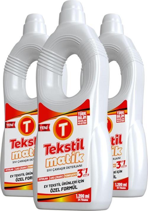 Ev Tekstili 3'Ü 1 Arada Sıvı Çamaşır Deterjanı 1200 Ml X 3 Adet