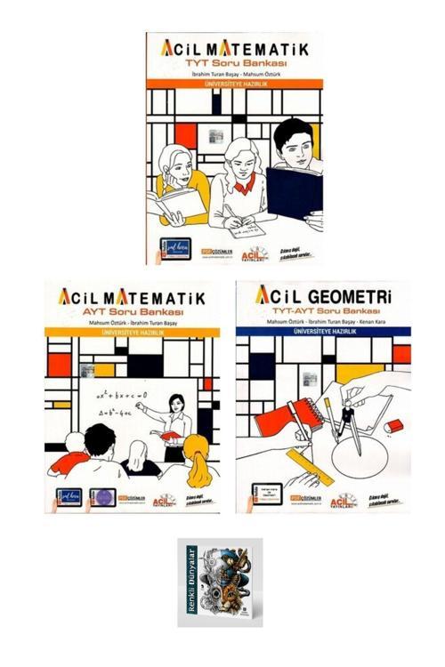 Acil Yayınları 2025 - Tyt-ayt Matematik & Geometri Soru Bankası Seti 3 Kitap (RENKLİ DÜNYALAR HEDİYELİ)