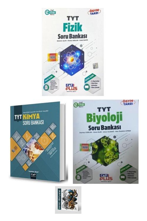 Çap Yayınları 2025 Tyt Fizik - Kimya - Biyoloji Soru Bankası Seti 3 Kitap (RENKLİ DÜNYALAR HEDİYELİ)