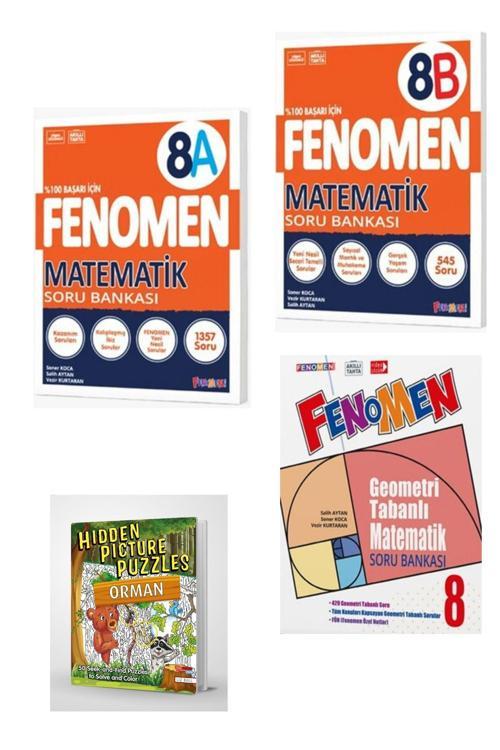 Fenomen Yayıncılık 2025 8. Sınıf Fenomen Matematik 8A & 8B - Geometri Soru Bankası (HİDDEN PİCTURES PUZZLES HEDİYELİ