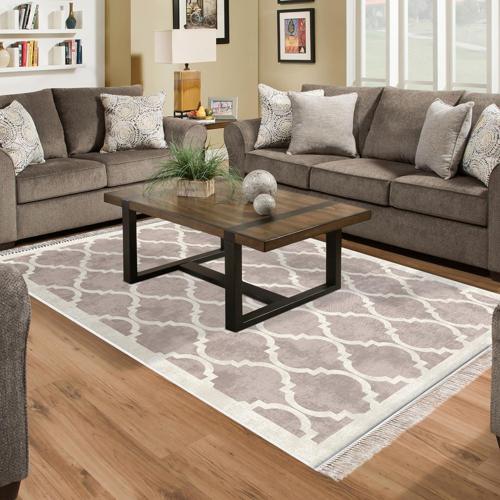 Alanur Trend Kaymaz Dod Tabanlı Saçaklı Dijital Halı