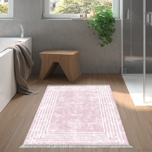 Kaymaz Taban Djt Banyo Halısı Star Pamuk Saçaklı Modern M5142