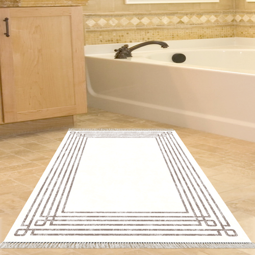 Kaymaz Taban Djt Banyo Halısı Star Pamuk Saçaklı Modern M5142