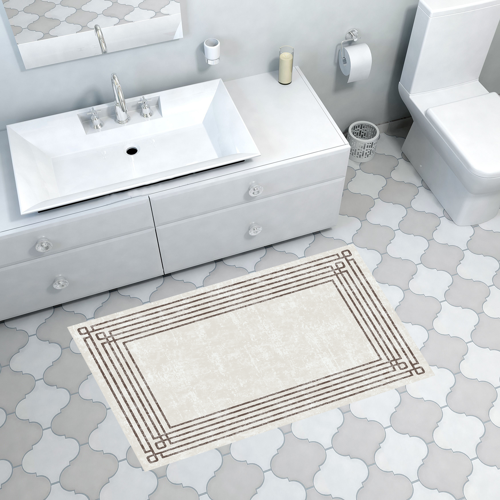 Kaymaz Taban Djt Banyo Halısı Yıldız Deri Modern M5142