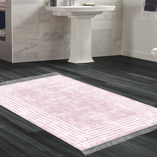 Kaymaz Taban Djt Banyo Halısı Yıldız Deri Saçaklı Modern M5142