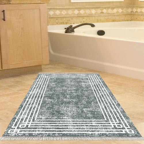Kaymaz Taban Djt Banyo Halısı Yıldız Deri Saçaklı Modern M5142