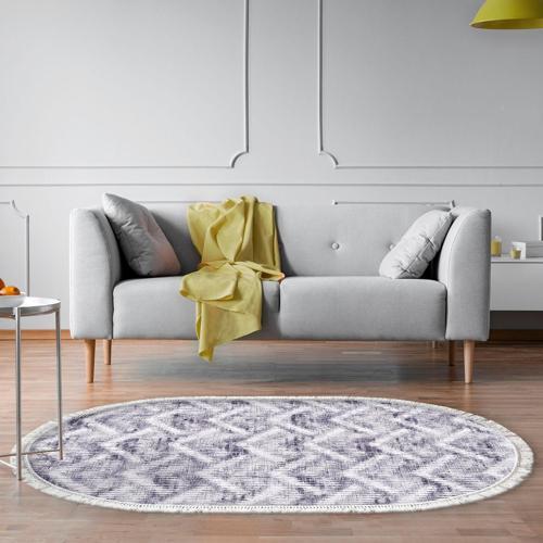 Kaymaz Taban Djt Salon Halısı Trend Saçaklı Oval İskandinav F5124