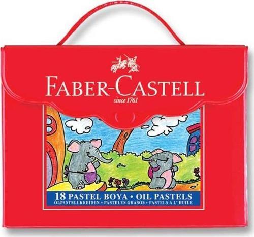 Faber-Castell Plastik Çantalı Tutuculu 18 Renk Pastel Boya 