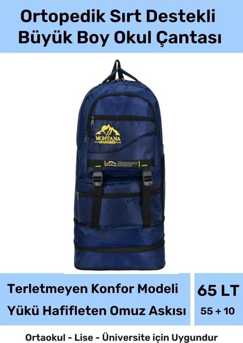 Büyük Boy Ortopedik & Terletmeyen Konfor Modeli Çok Gözlü Bölmeli Lise Ortaokul Okul Sırt Çantası