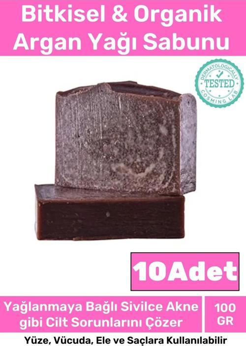 Organik Bitkisel %100 Doğal Güzel Kokulu El Yüz Saç Orijinal 10'lu Argan Yağı Sabunu