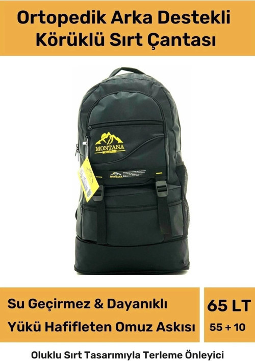 Ortopedik Su Geçirmez Konfor Modeli Fermuarlı Büyük Boy Çok Gözlü Bölmeli Kamp Outdoor Sırt Çantası