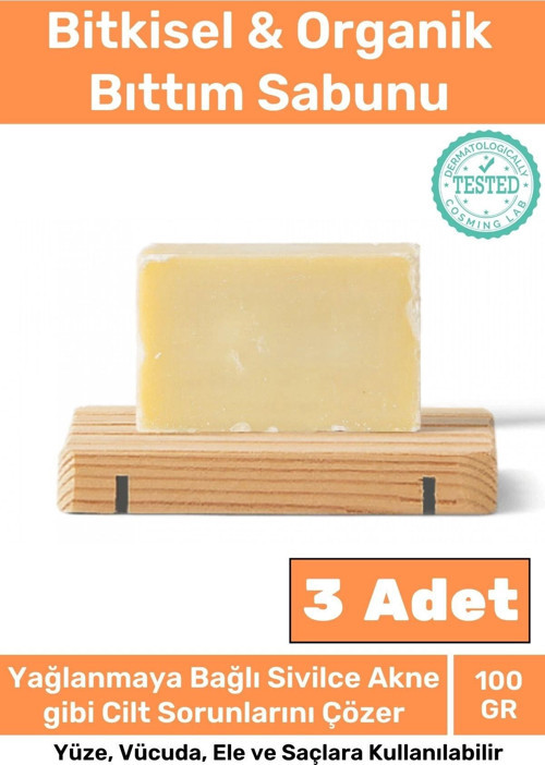 Özel %100 Doğal Bitkisel Organik Güzel Kokulu Saç Için Bıttım Sabunu 100 Gr x 3 Adet